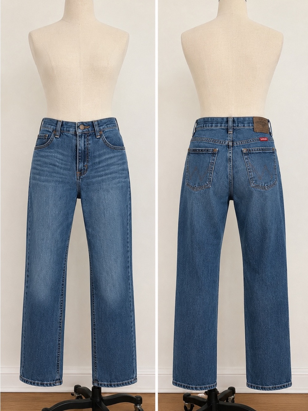 Wrangler Boys Size 12 Straight Jeans Stretch Denim Blue